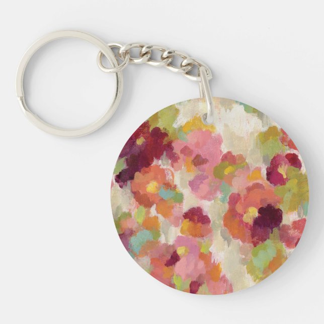 Coral and Emerald Garden Key Ring (Front)