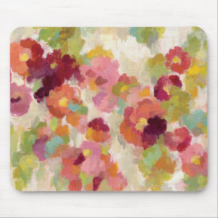 Coral and Emerald Garden Mouse Pad