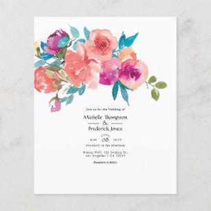 Coral and Fandango Floral Wedding Flyer