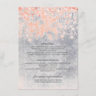 Coral and Grey Confetti Wedding Information Enclosure Card