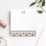Coral and Grey Geometric Tribal Pattern Monogram Notepad<br><div class="desc">Dress up your daily notes, shopping lists and to-dos with this chic notepad. Design features a stylish, modern coral and grey triangle tribal pattern along the bottom, with a single initial monogram at the top in coordinating grey lettering. Need help customising? Looking for different colour? Let's work together! Contact me...</div>