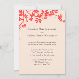 Coral And Ivory Wedding Invitations