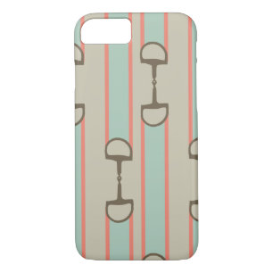 Coral and Mint Horse Bit Ribbon Pattern iPhone 8/7 Case