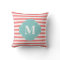Coral and Mint Stripes Monogram