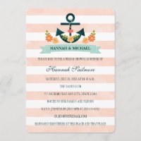 Coral and Navy Nautical Bridal Shower
