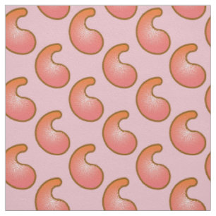 Coral and pink paisley pattern fabric
