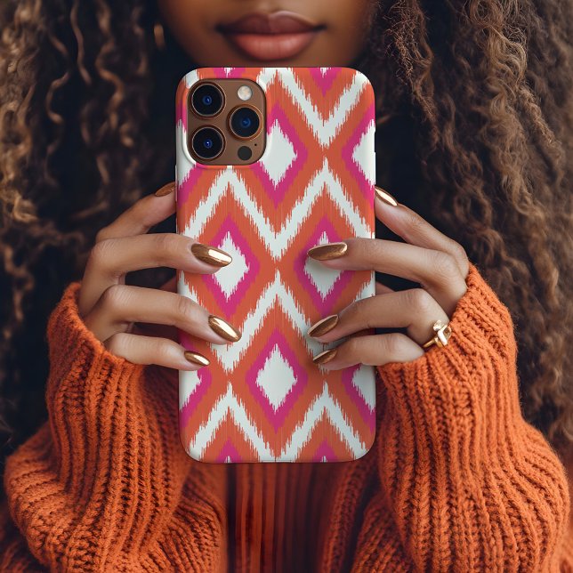 Coral and Pink Tribal Ikat Case-Mate iPhone Case (Creator Uploaded)