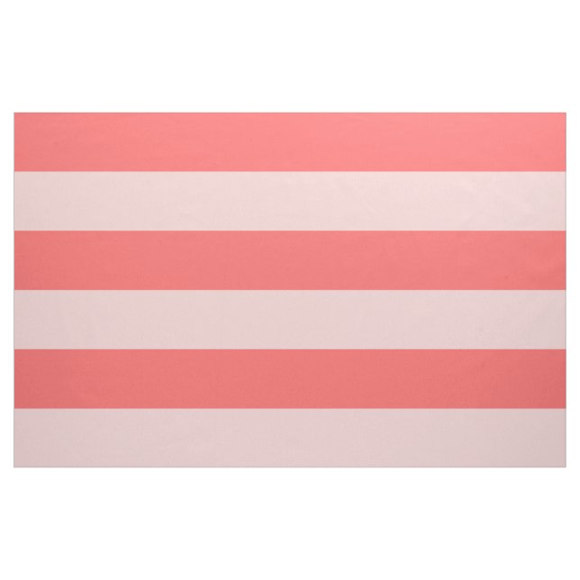 Coral and Pink Wide Stripes Large Scale Fabric (Yard)