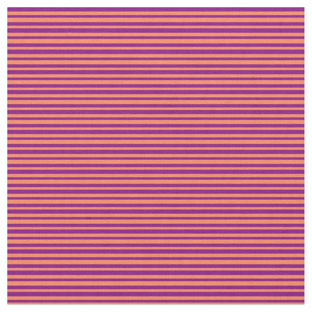 Coral and Purple Coloured Lined Pattern Fabric (Close Up)