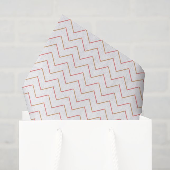 Coral and Sand Chevron Tissue Paper (Gift Bag)