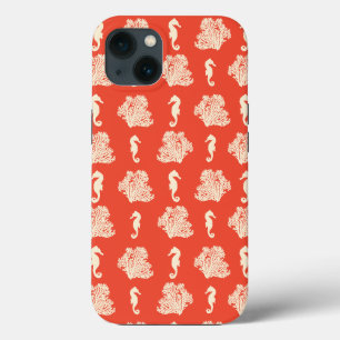 Coral and Seahorses Coastal Beach iPhone 13 Case