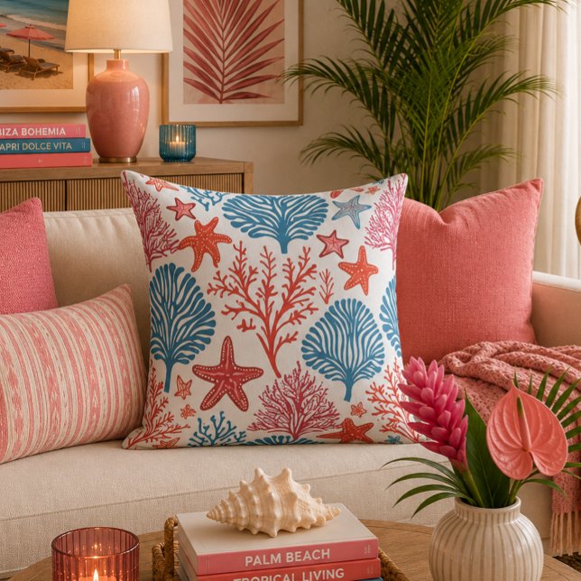 Coral and starfish pattern cushion (Creator Uploaded)