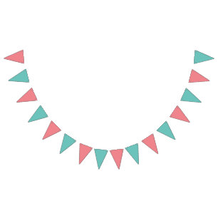 Coral and Teal Bunting