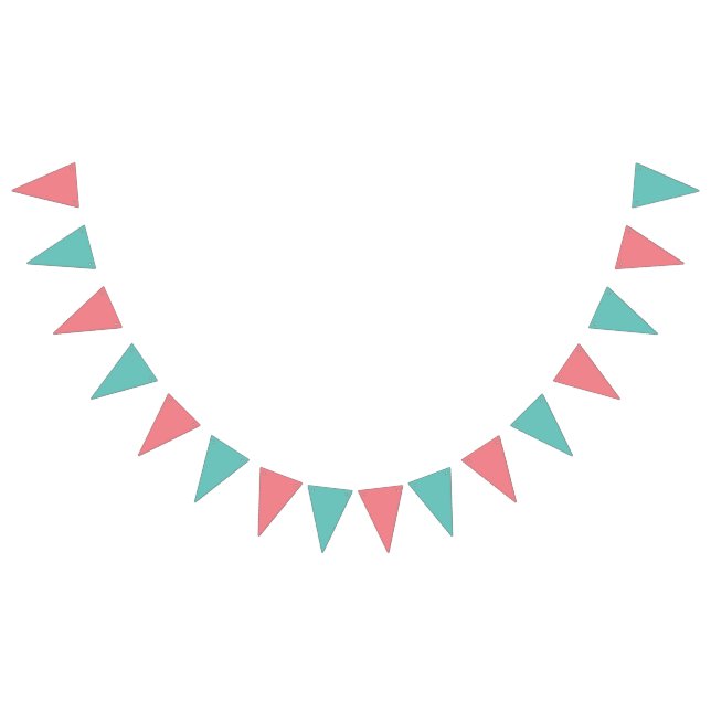 Coral and Teal Bunting (All)