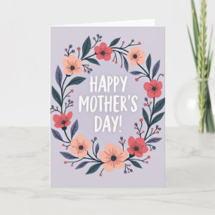 Coral And Teal Mothers Day Card