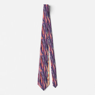 coral and violet pattern tie