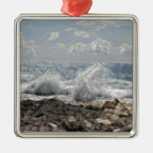 Coral and Waves Metal Tree Decoration