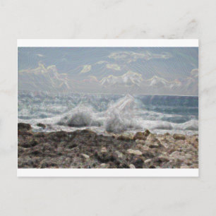 Coral and Waves Postcard
