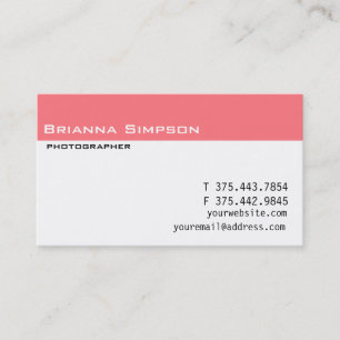 Coral and white bicycle Business Card