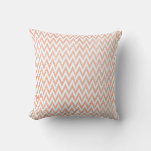 Coral and White Chevron Cushion