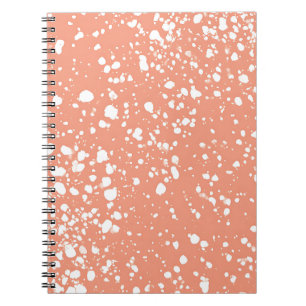Coral and White Marble Notebook