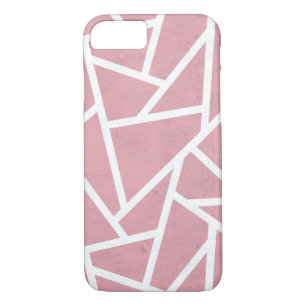 Coral and white mosaic pattern iPhone 8/7 case