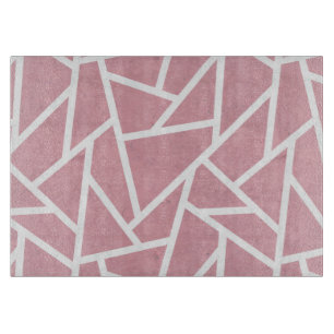 Coral and white mosaic pattern cutting board