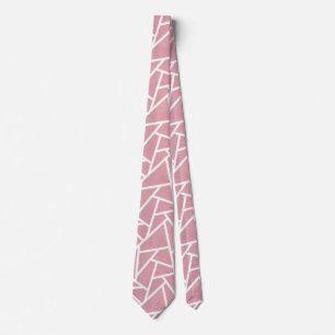 Coral and white mosaic pattern tie
