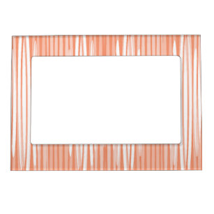 Coral and White Paint Streak Magnetic Frame