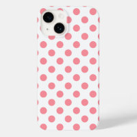 Coral and white polka dots