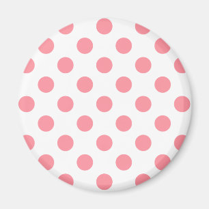 Coral and white polka dots magnet