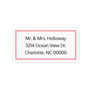 Coral and White RSVP Address Label
