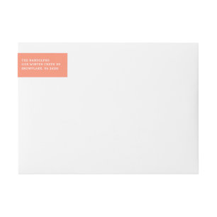 Coral and White Snowflakes Holiday Return Address Wrap Around Label