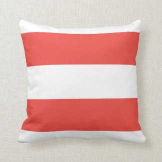 Coral and White Stripes Cushion