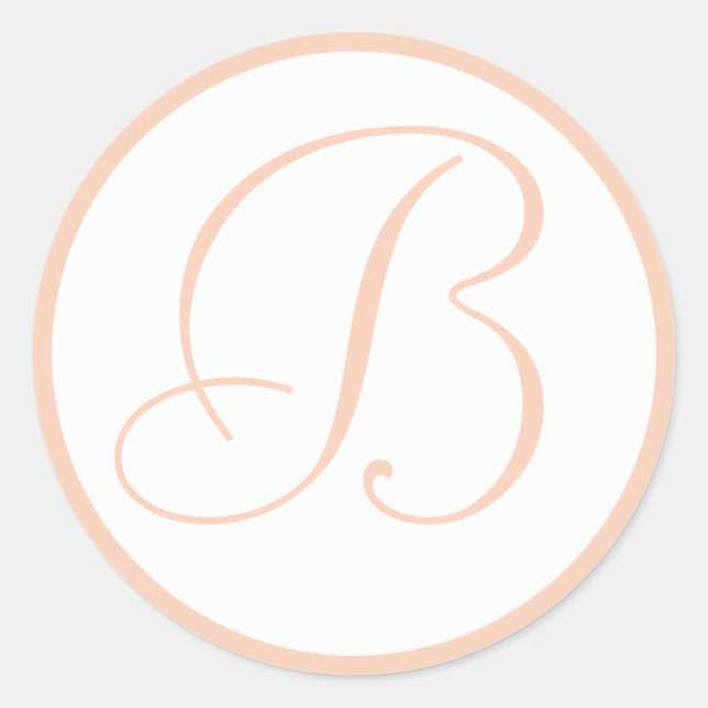 Coral and Whte Monogrammed Wedding Envelope Seals (Front)