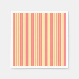 Coral and yellow candy stripes napkin