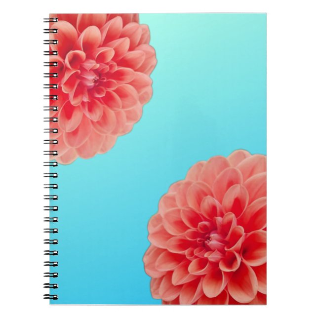 Coral & Aqua Blue  Notebook (Front)