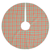 Coral Aquamarine Plaid Pattern