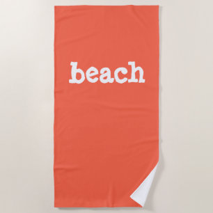 Coral beach towel