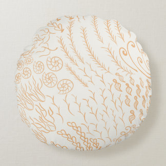 Coral | Beachy | Peach Round Cushion
