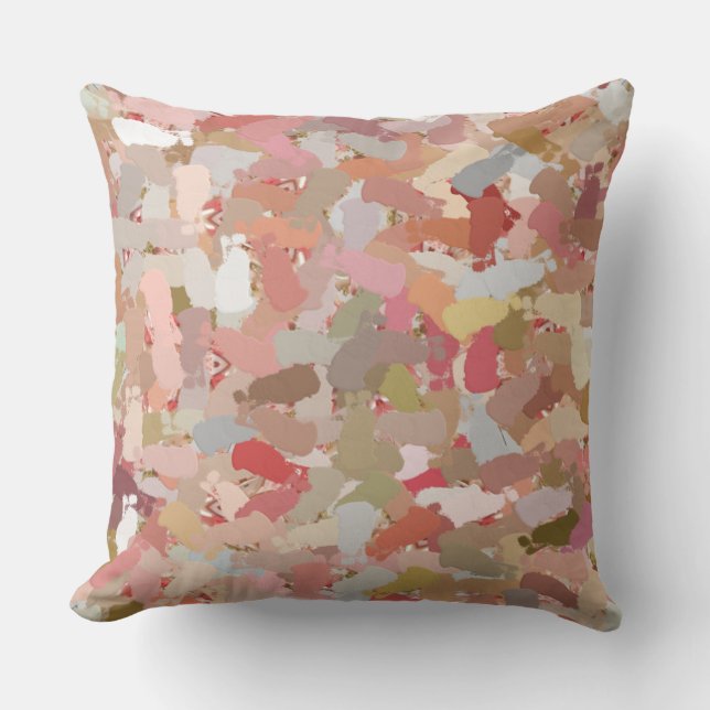 Coral Beads Paint Splatter 5050 throw pillow (Front)