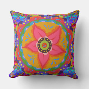 Coral Beauty   Boho Style Cushion
