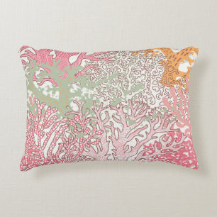 Coral Beauty: Underwater Pattern Wonderland. Decorative Cushion