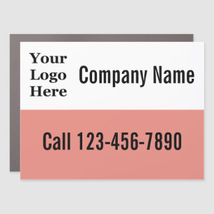 Coral Black and White Your Logo Here Template Car Magnet