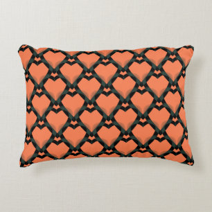Coral Black hearts Decorative Cushion