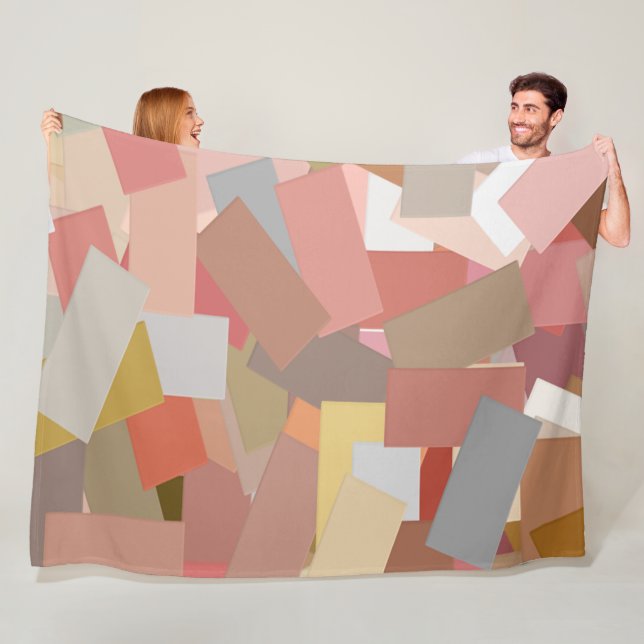 Coral Blocks fleece blanket (In Situ)