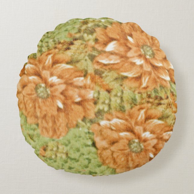Coral Blooms Round Cushion (Front)