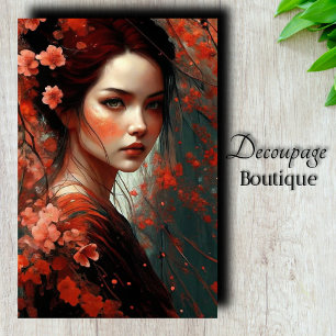 Coral Blossom Dream Decoupage Tissue Paper