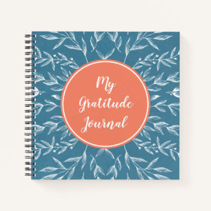 Coral & Blue Custom Gratitude Journal