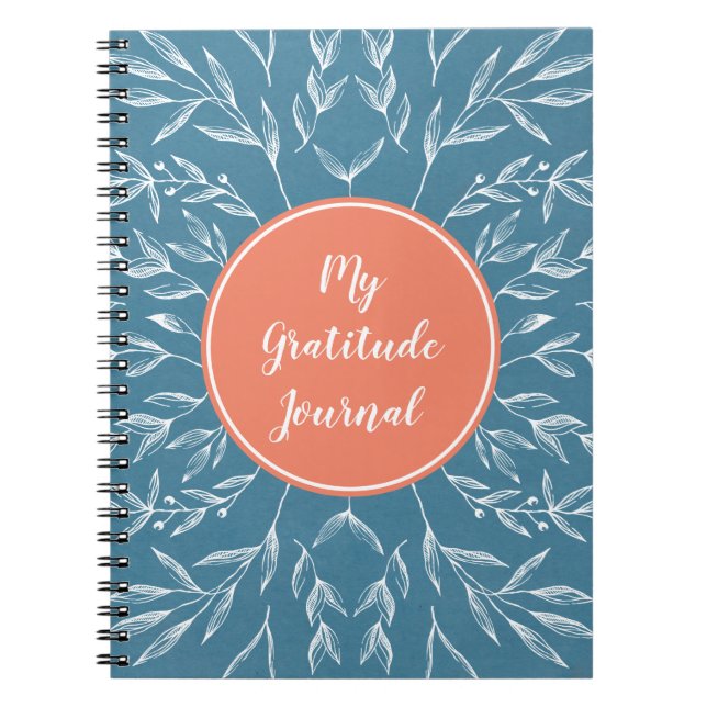 Coral & Blue Custom Gratitude Journal (Front)
